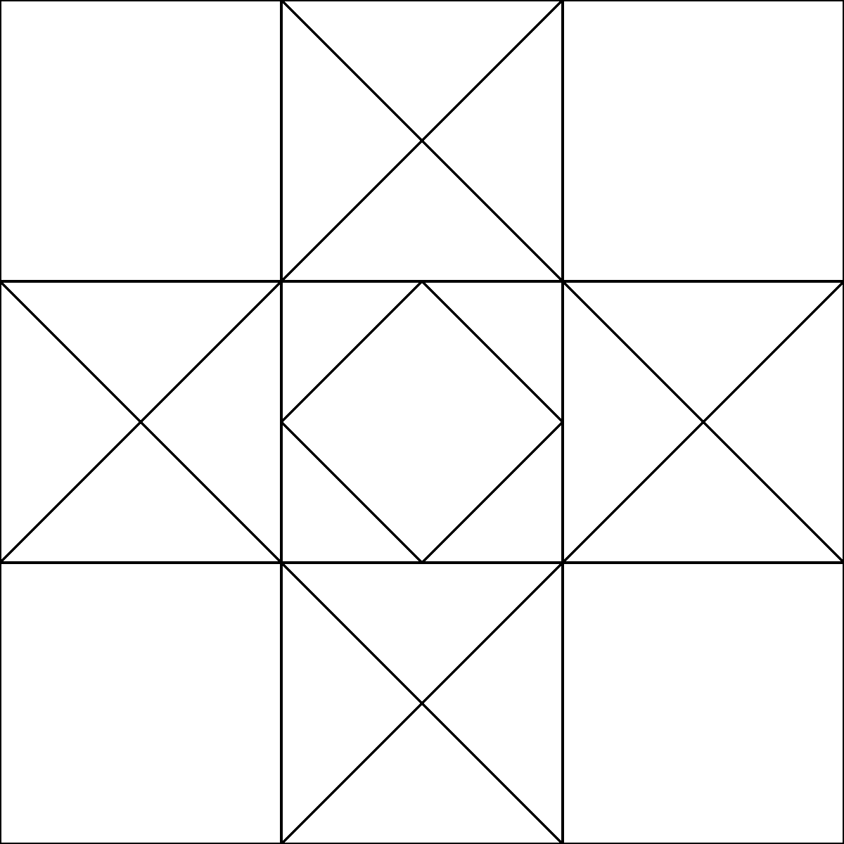 Pattern 36, Ohio Star Pinwheel barn quilt pattern thumbnail